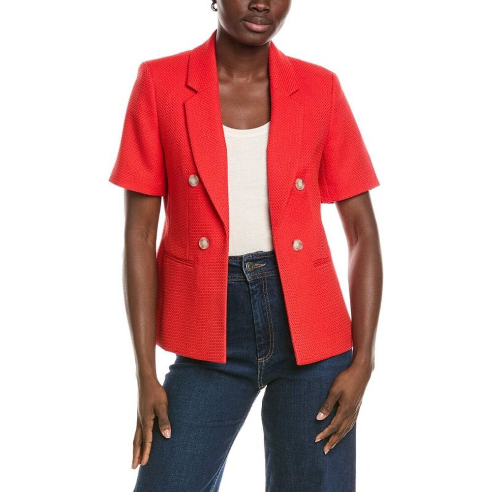 Jones New York Womens  Textured Jacket, Red